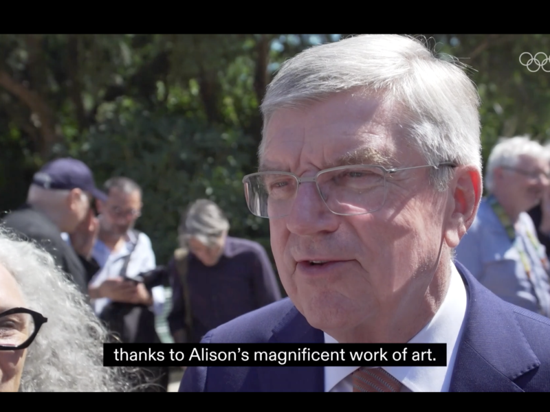 The unveiling of ‘Salon,’ the public artwork. Paris 2024 Olympic Games-Cameraman